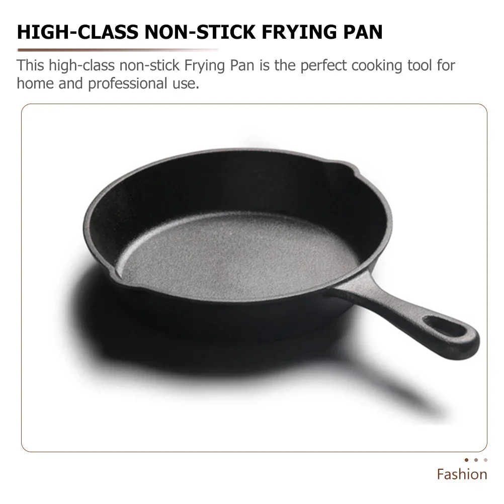 14-26cm Cast Iron Cookware frying pan skillet Cooking steak plate cast iron grill pan sizzling hot plate with wooden base