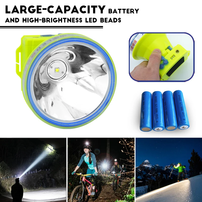 LED high brightness headlight outdoor long-range head mounted strong light lithium battery rechargeable miners lamp