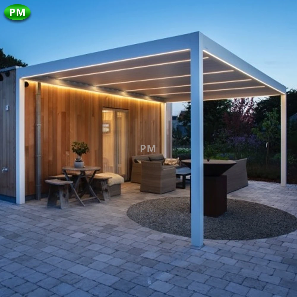 Patio Cover Roof Aluminum Outdoor Sun Shade Canopy Motorized Awnings Garden Gazebo Pergola Pavilion