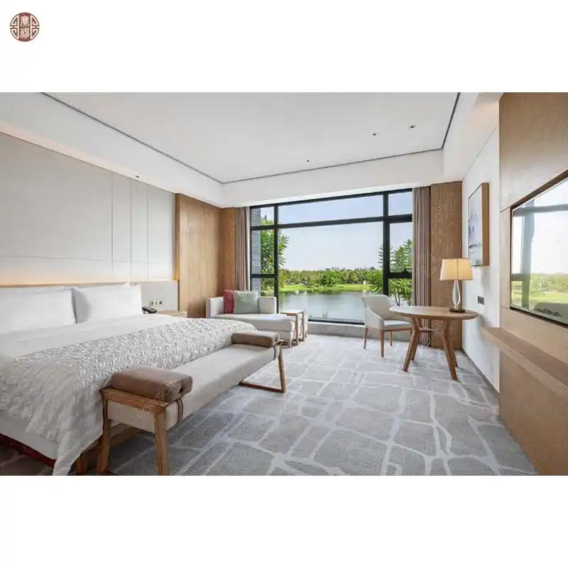 Hot Selling  Modern Contracted Design Hotel Bedroom Furniture Hotel Wood Beds