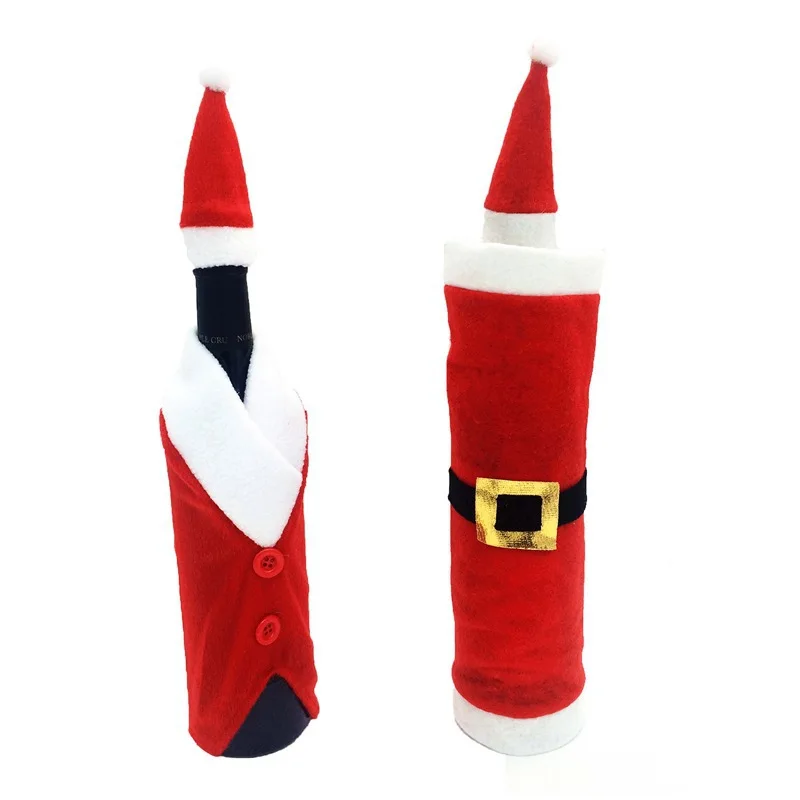 Christmas clothes wine bottle set small hat wine bottle cap Santa Claus champagne wine set Christmas gift bag