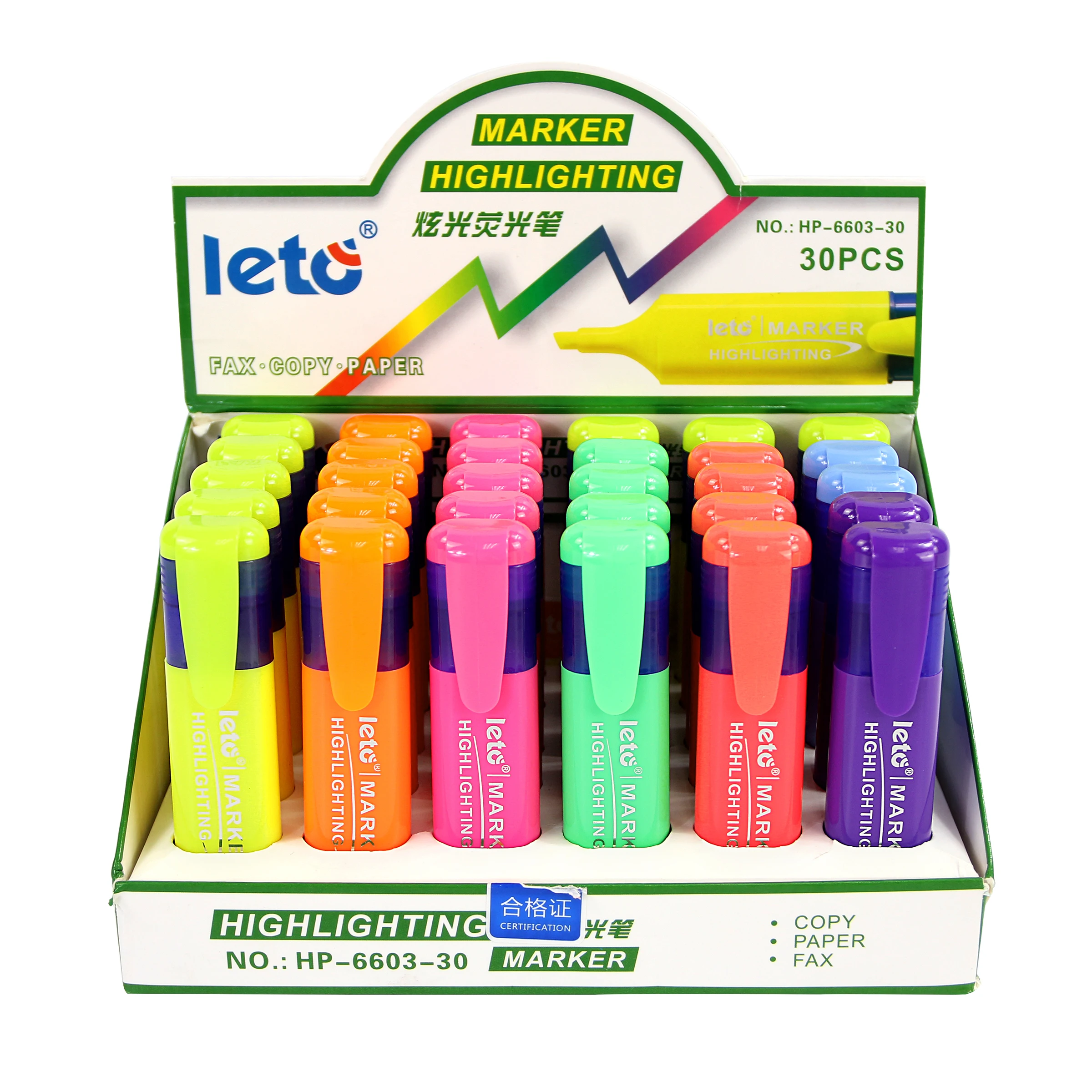 Hot Selling School Stationery Custom Logo Highlighter Marker Pen Set Non-toxic Single Head Highlighter Pen Set