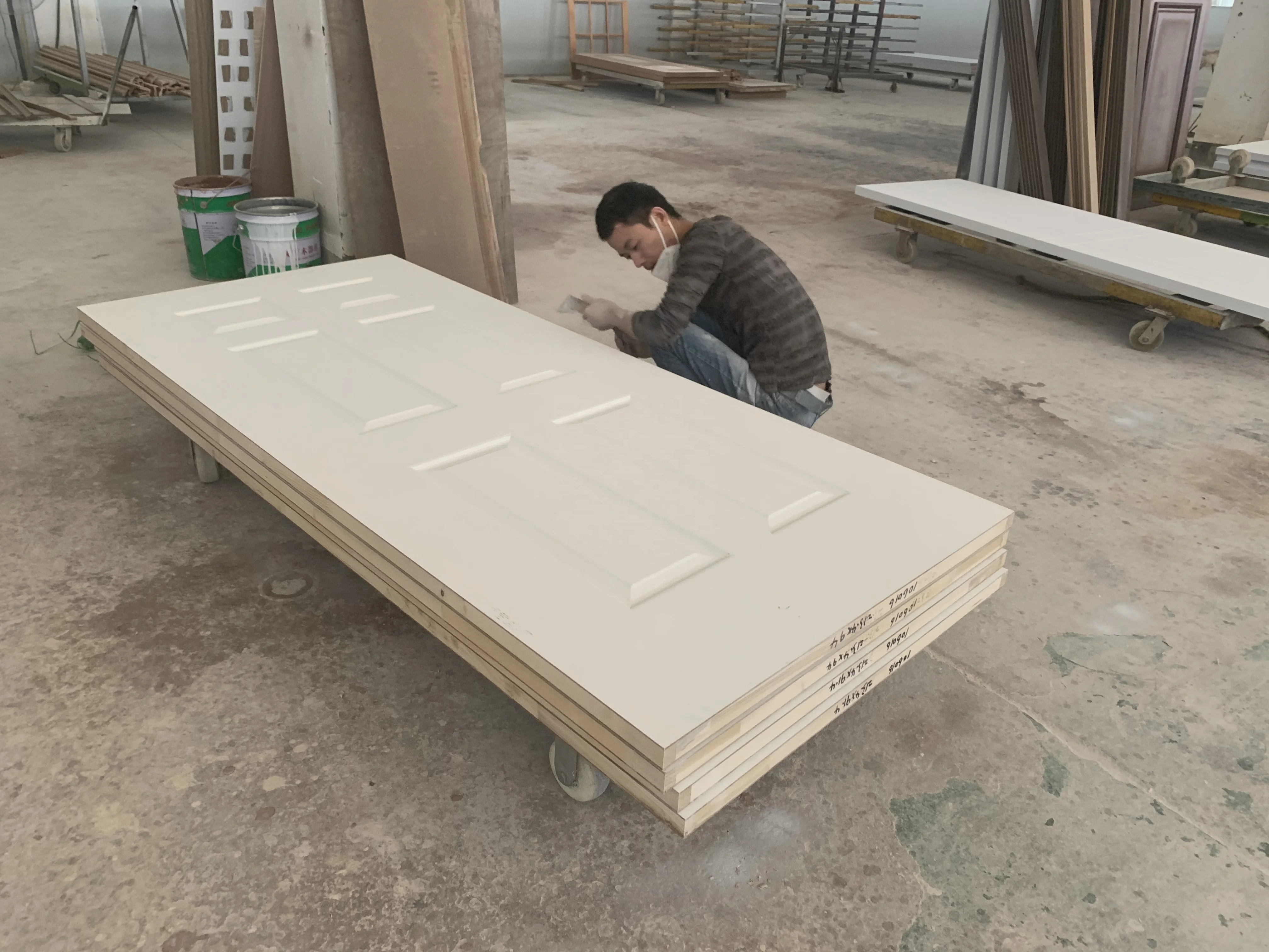 American market interior wooden 3mm HDF Moulded 36 X 80 white primed doors for bedroom