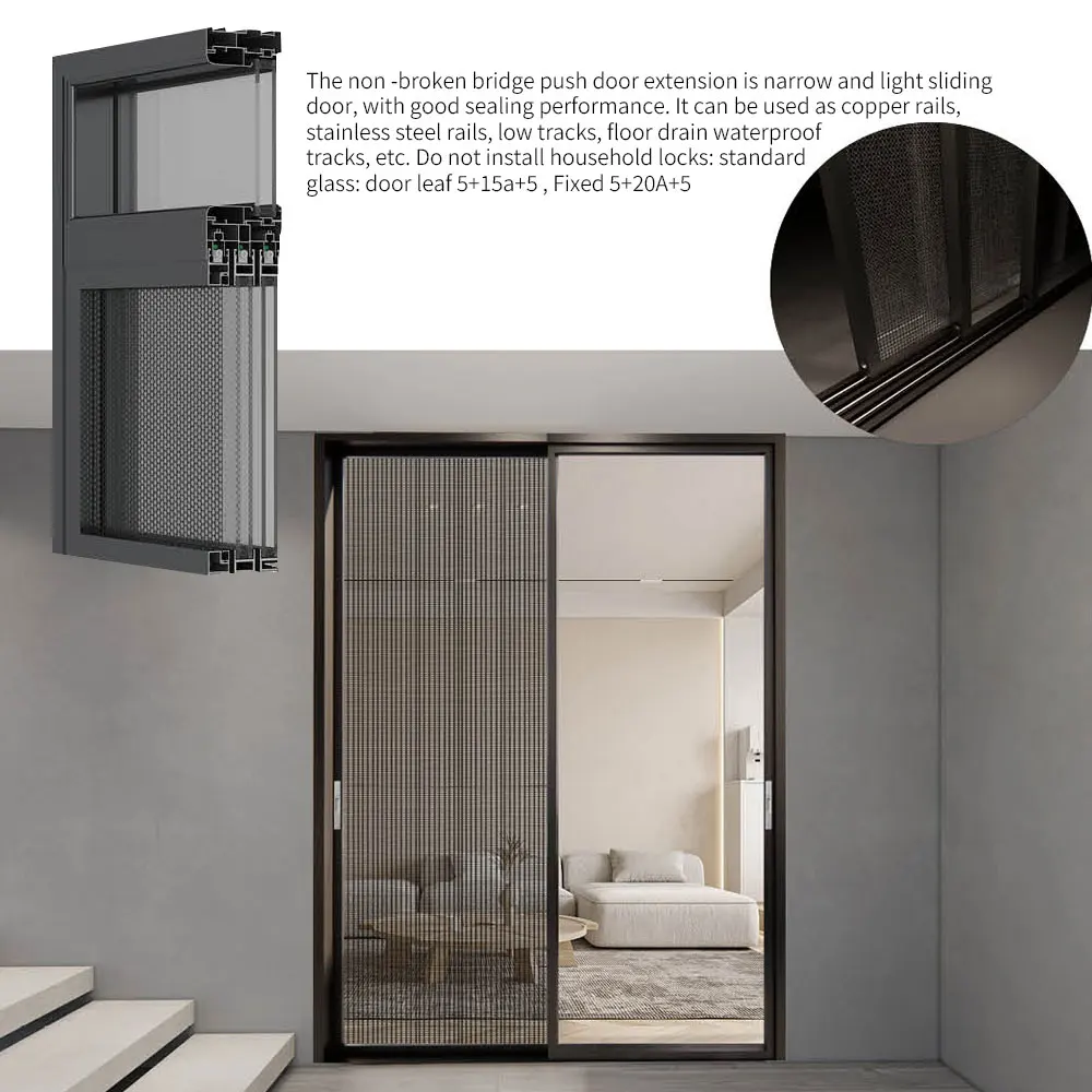 GEDELI High-End Double-Layer Tempered Glass Sliding Door Refined Aluminum Frame Indoor And Outdoor Universal Customizable