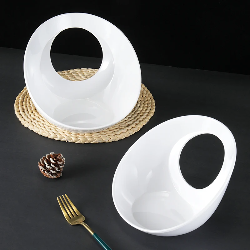 Белые тонкие современные меламиновые тарелки многоразовые пластиковые небьющиеся столовые приборы для ресторанов