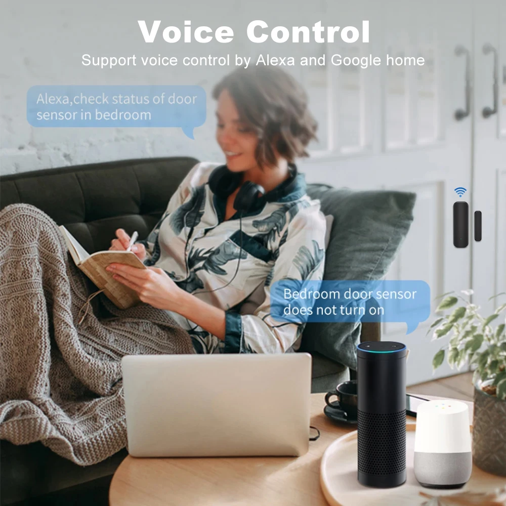 Wholesale Wireless Smart Door Sensor Tuya Smart Life APP notification Alarm Sensor for Door Window safety.