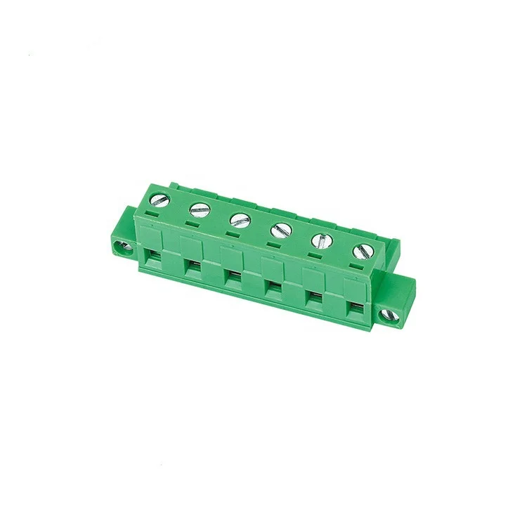 HQ2EDGKM-7.5/7.62 mm screw fixed ear electric motor battery plug-in copper terminal block