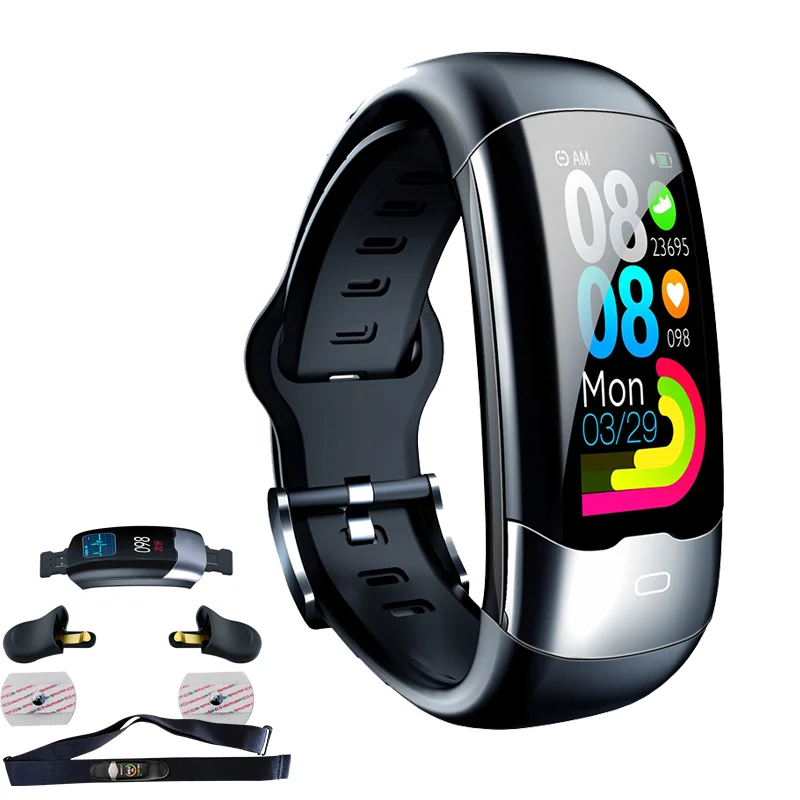 2021 New Smart Watch Bands IP68 Real Sleep Detection ECG HRV PPG Hate Rate Close To Medical ECG Measurement With  Press or Patch