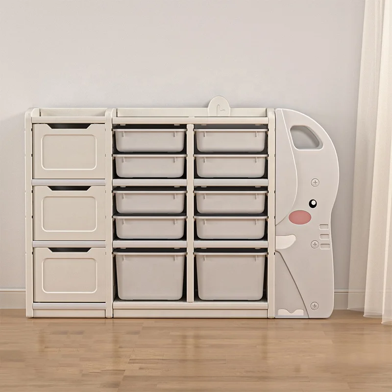 Пластиковая детская мебель в форме слона из мультфильма, для хранения игрушек, книжная полка, детские шкафы