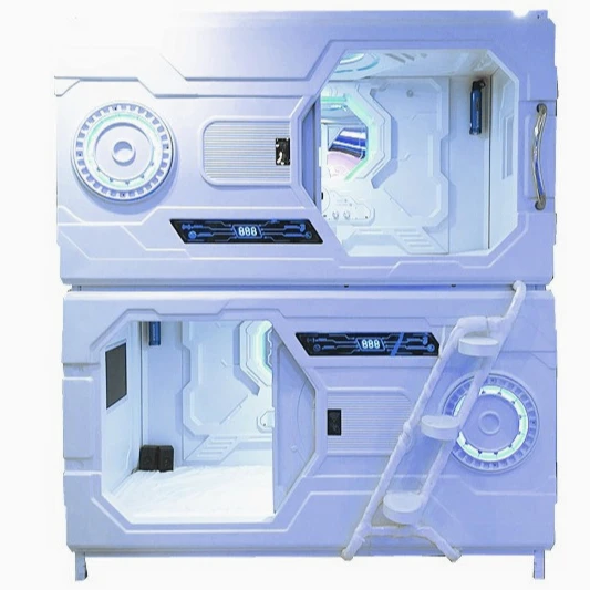 Factory customized vacuum forming plastic capsule hotel bed single and double space capsule rest room