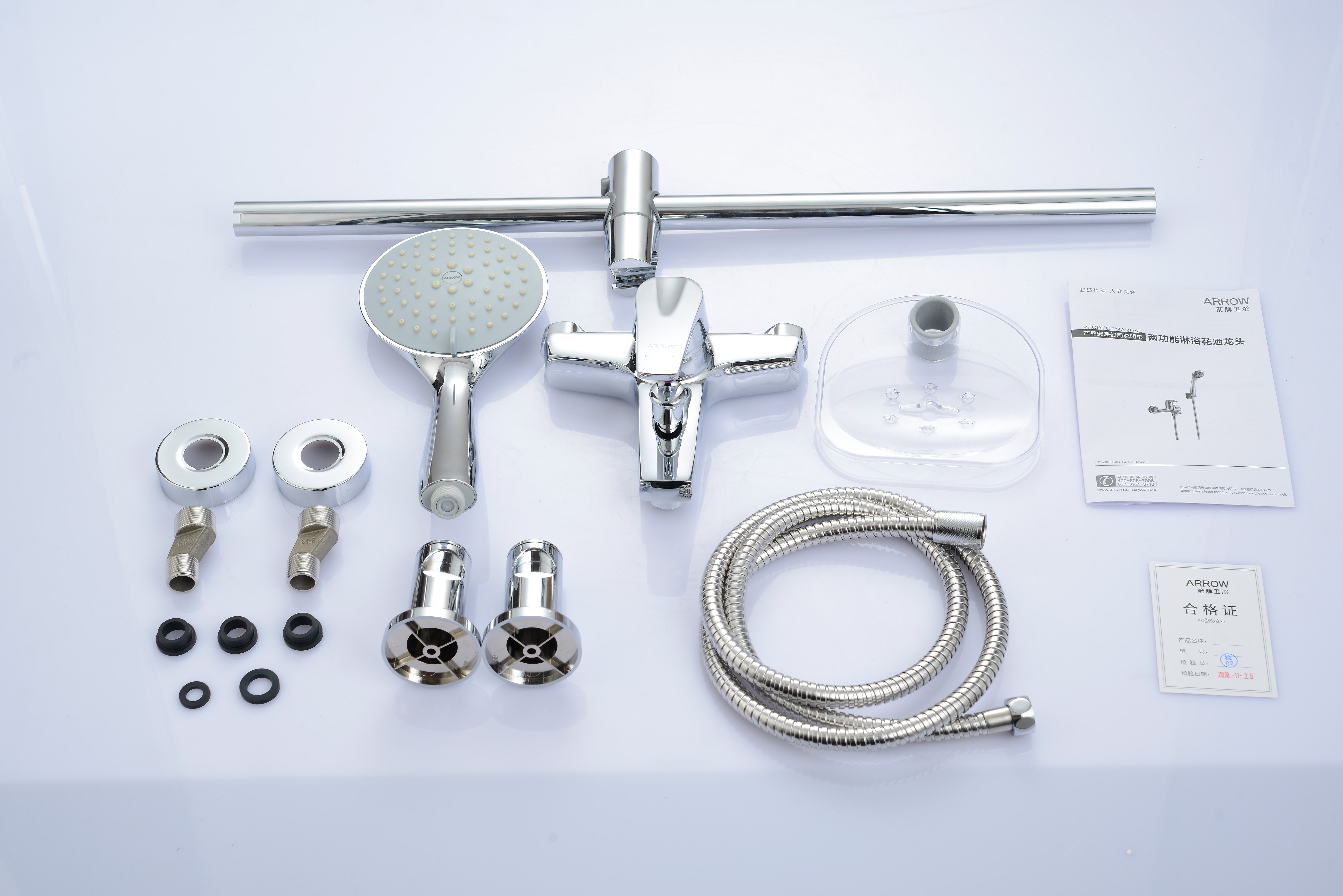 High quality 304 stainless steel material Wire drawing process bathroom hotel rain waterfall shower system