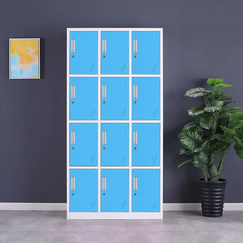 
Home Cabinet Door Locker Smart Electronic For Shopping Mall Full Height Commercial Furniture Staff Dressing Room Steel 3 Bench 