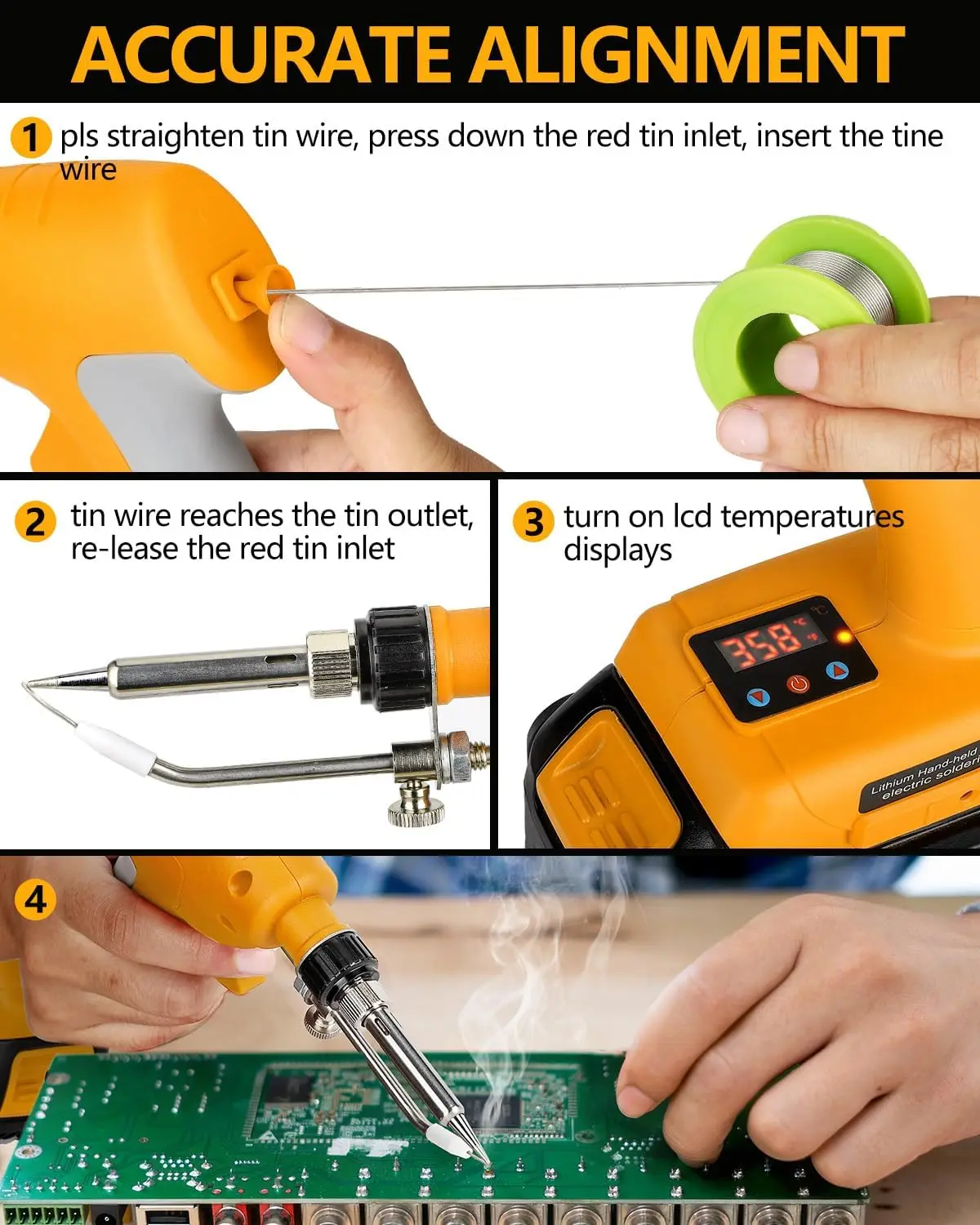 HL352B battery Electric Soldering Iron Gun With Automatically Feeding Tin Functions One-handed Held Welding Machine For Repair