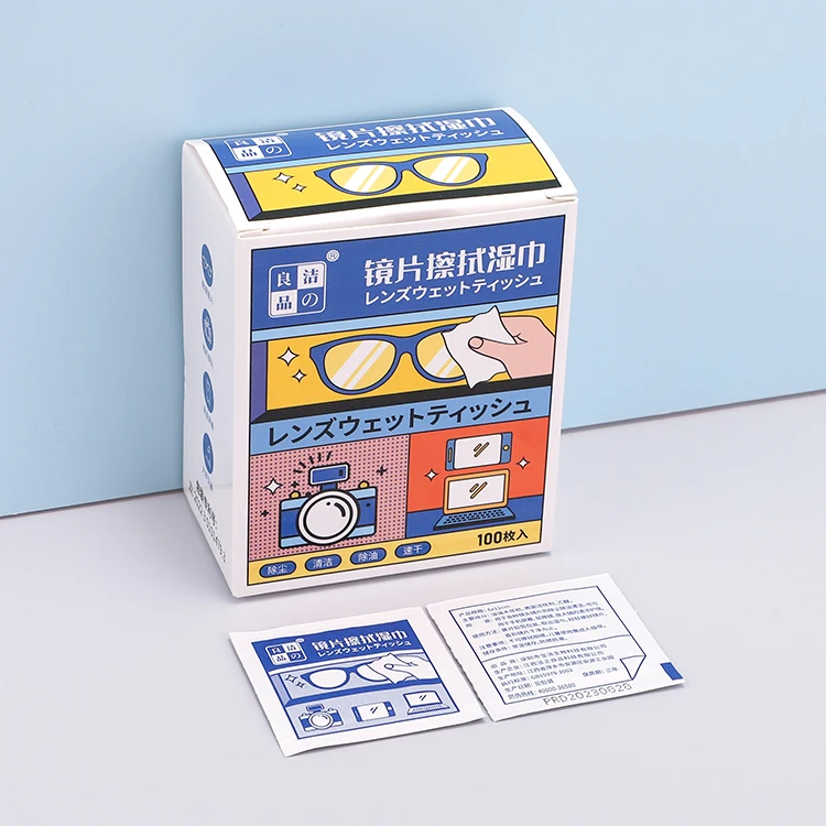 Hot Sale Glasses Disposable Lens Cleaning Wipes Electronic Screen Wipes Eyeglass Cleaning Wipes