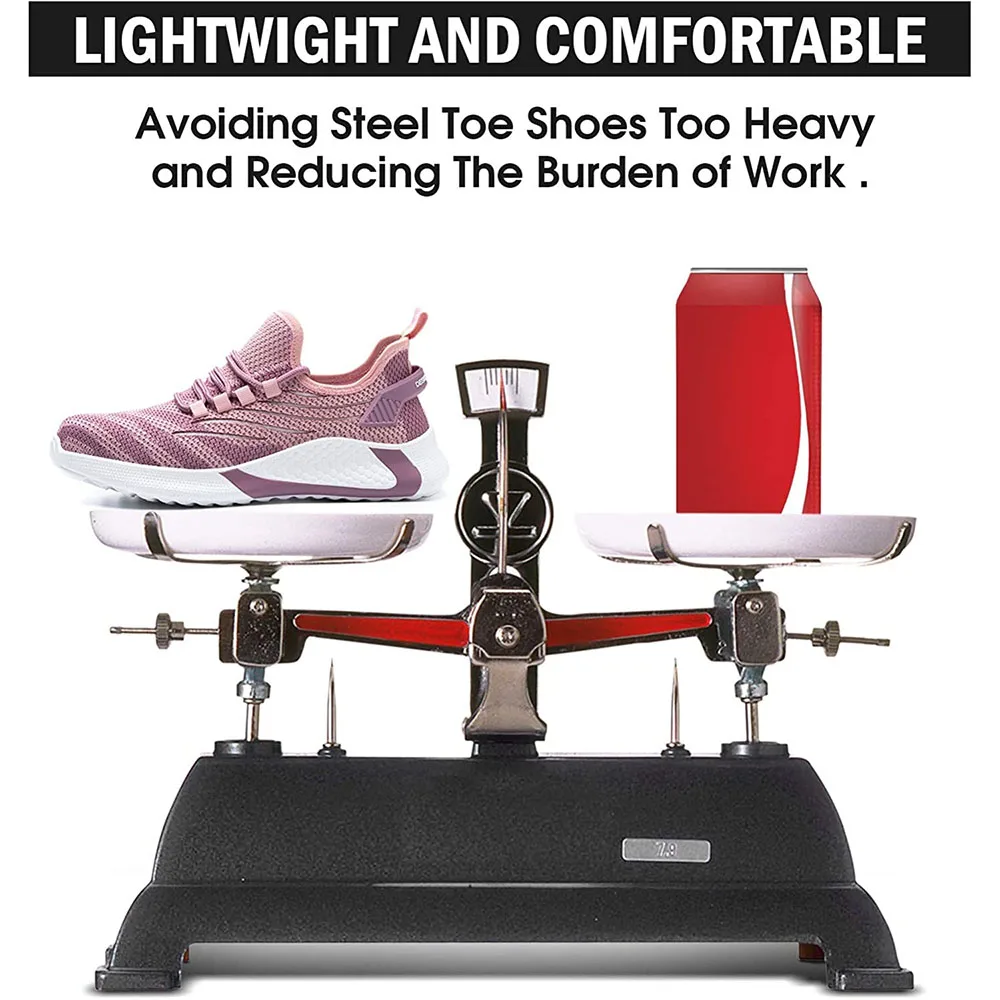 FREE SAMPLE Steel Toe Shoes for Women Lightweight Safety Shoes Air Cushion Comfortable Indestructible Womens Work Sneakers