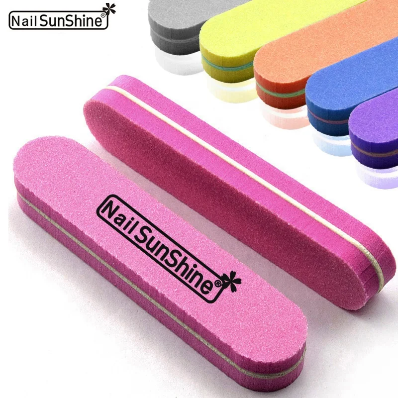Highly elastic  nail buffer sponge small straight sanding nail files 6 colors double side  nimi nail buffer