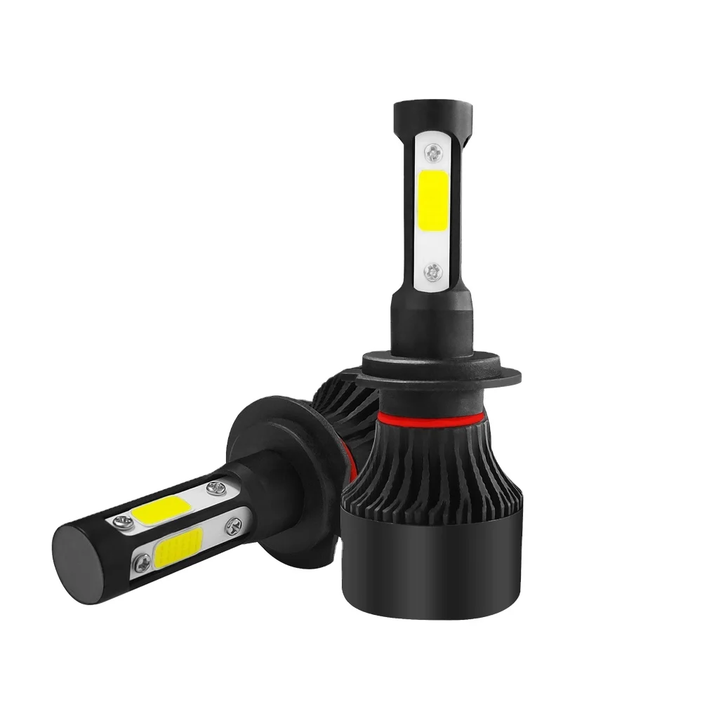Top Sell Led Lights 4 Sides X7 48W 8000lm COB chips H7 H4 H13 H11 Led headlight bulb for car