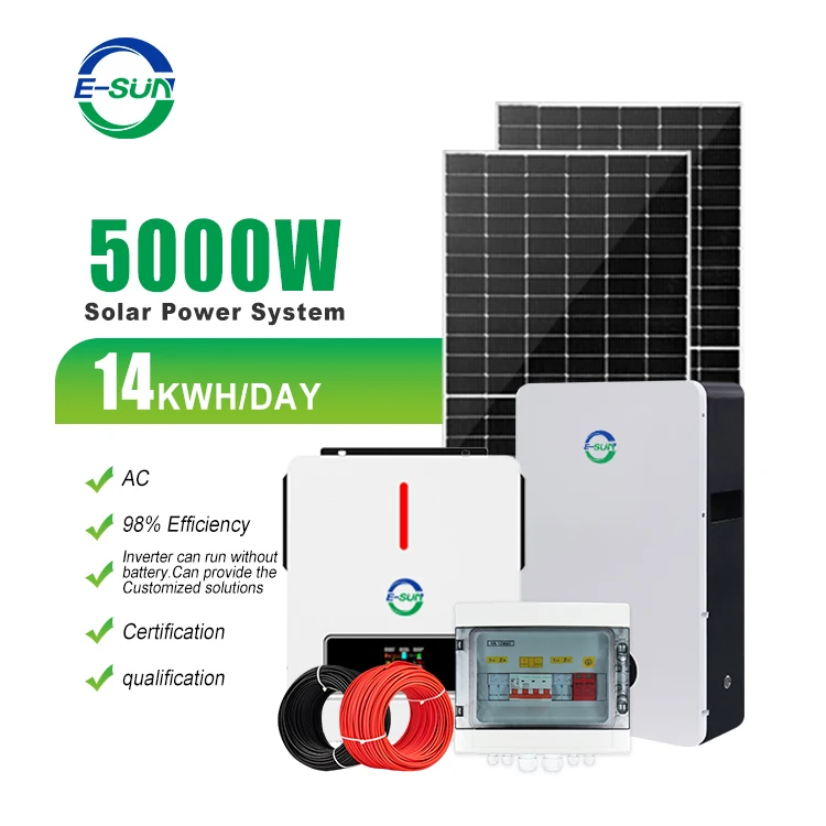 5kw home solar off grid systems lifepo4 100ah battery complete kit set hybrid 5000W solar panels energy system for power storage