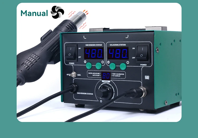 862BD+ 2 In 1 SMD BGA Rework Soldering Station Heat Air Desoldering StationMobile Phone Laptop Repair Rework Soldering Station