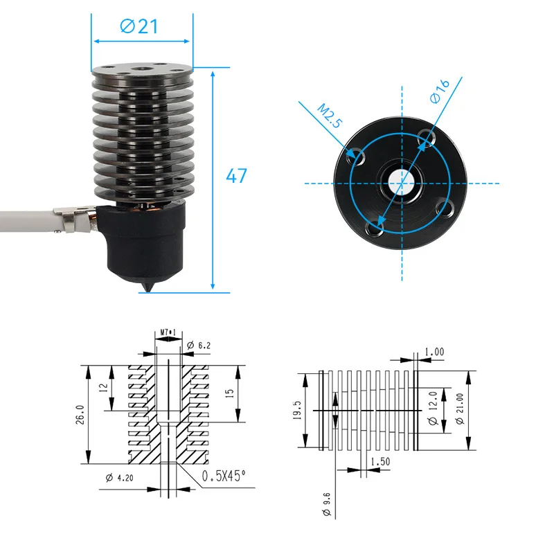 V6 Voron 24V Керамический Hotend комплект для 3D принтера