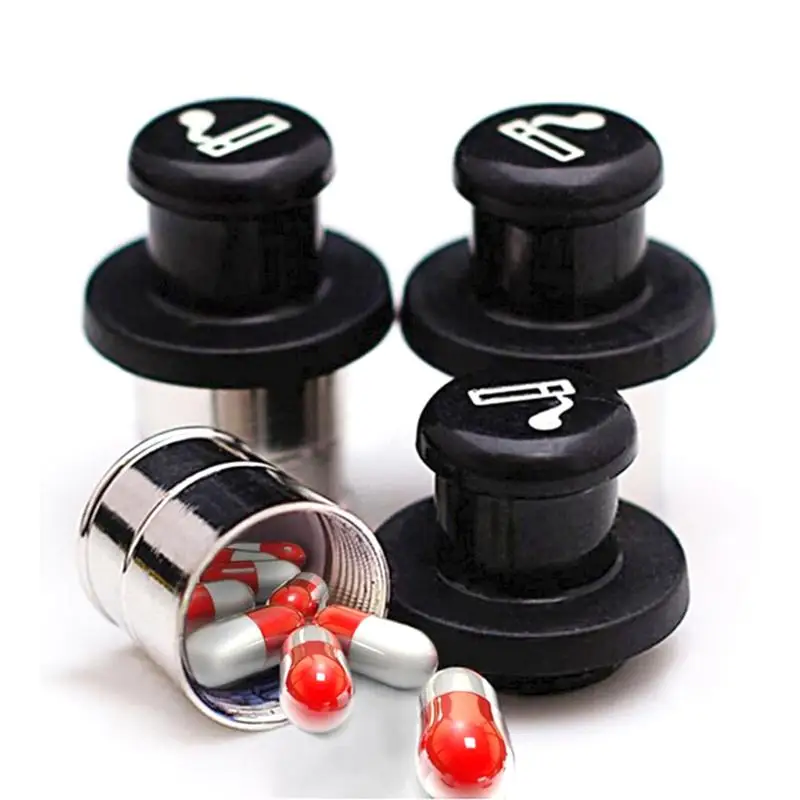 Secret Stash Car Cigarette Lighter Hidden Diversion Insert Pill Box Container Safe Storage Case (Black & Silver) For Wholesale