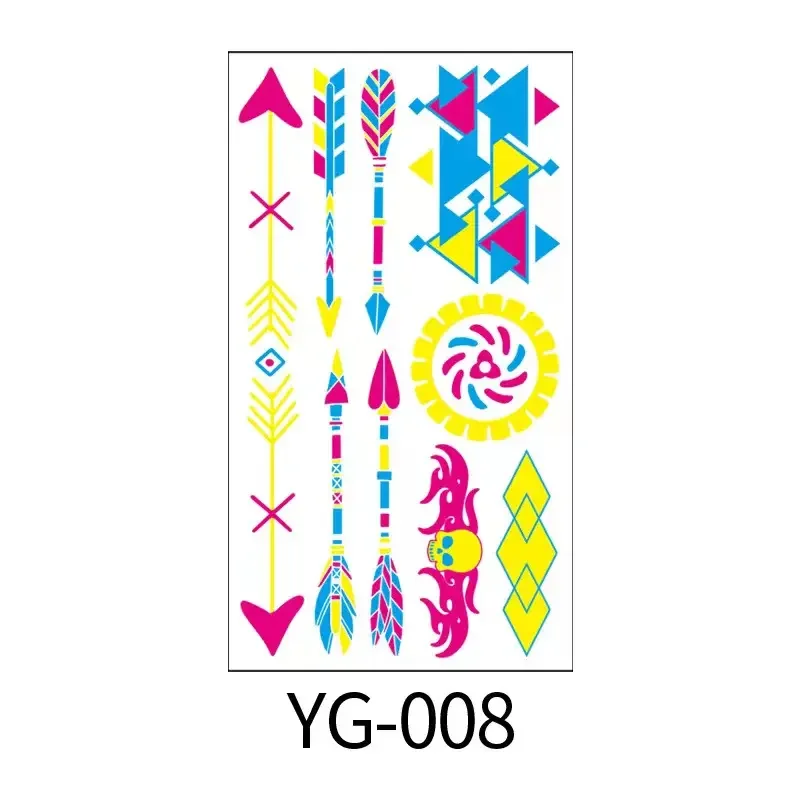 Water Transfer Glow Luminous Fluorescent Naughty Girl Body Temporal Temporary UV Sexy Neon Tattoo Stickers