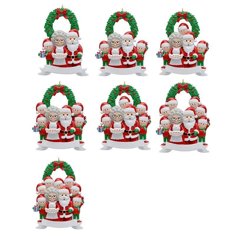 Resin Family Christmas Ornaments for Decor Christmas Tree Hanging Cute Holiday Decoration Gifts for Family Friends