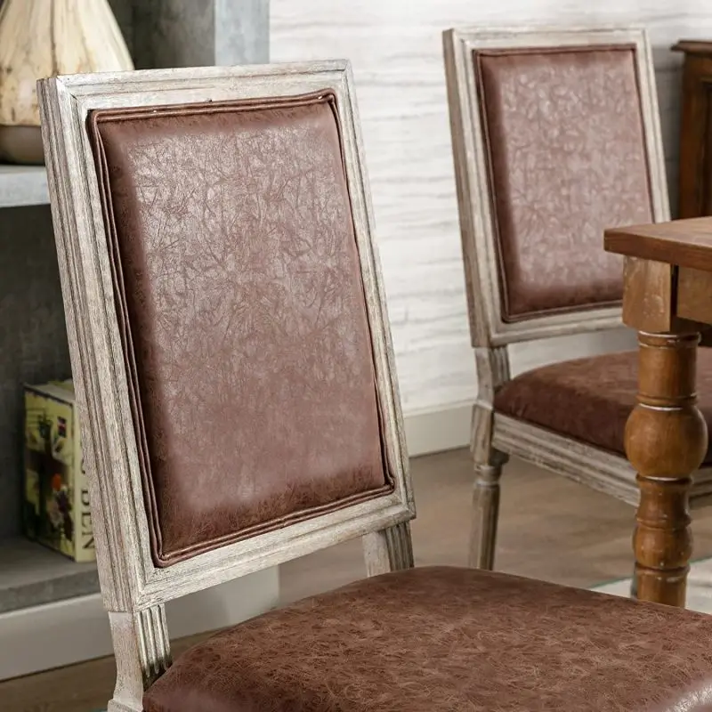 Vintage european solid wood restaurant dining chair backrest hotel chair