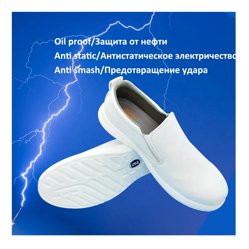 Anti-static Work Safety Shoes For Men Women Anti-smash Work Shoes White Medical Lightweight Protective Shoes Loafers botas