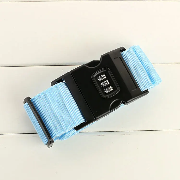 Luggage Strap Cross Belt Packing Adjustable Travel Suitcase Nylon 3 Digits Password Lock Buckle Strap Baggage Belt