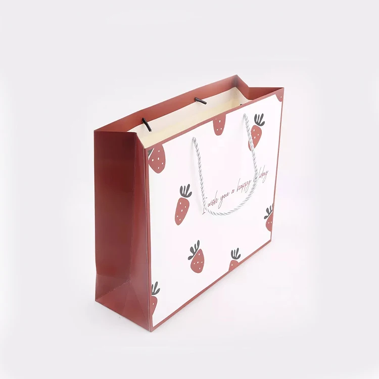 Your Own Logo Boutique Clothing Packaging Bag Garment Shopping Gift Paper Bags With Ribbon Handle