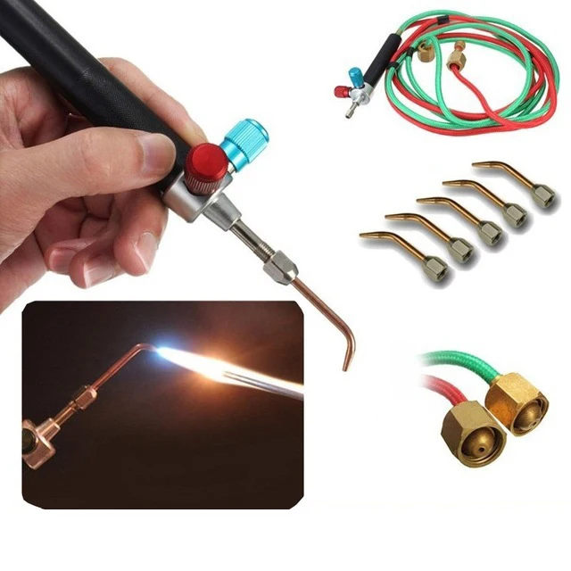 Mini oxygen welding gun o2 soldering torch oxygen acetylene flame torch welding platinum stainless steel and other metals