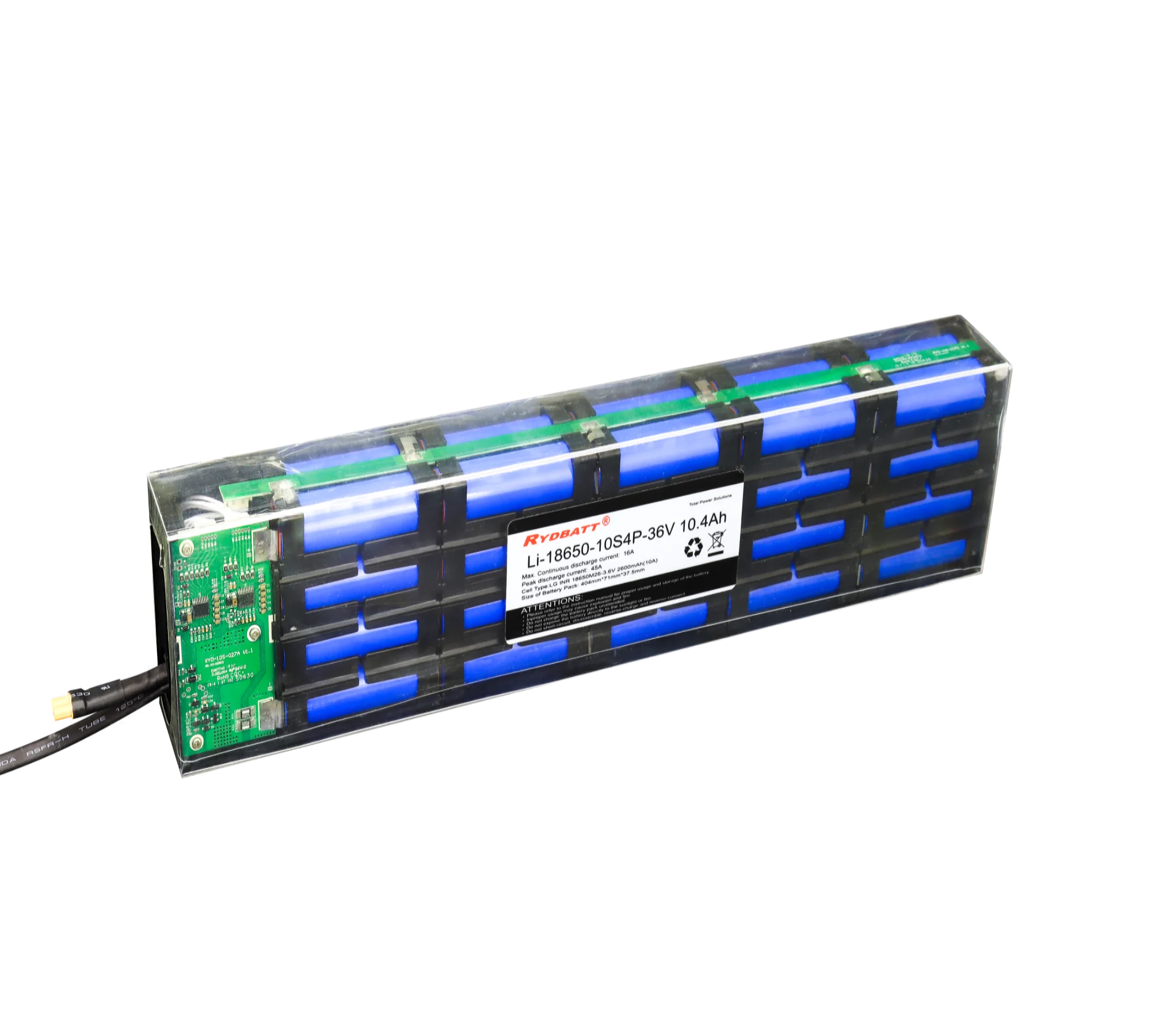 Rydbatt Factory Wholesale Deep Cycle 36V 10.4Ah Lithium Ion Batteries for Electric Scooter