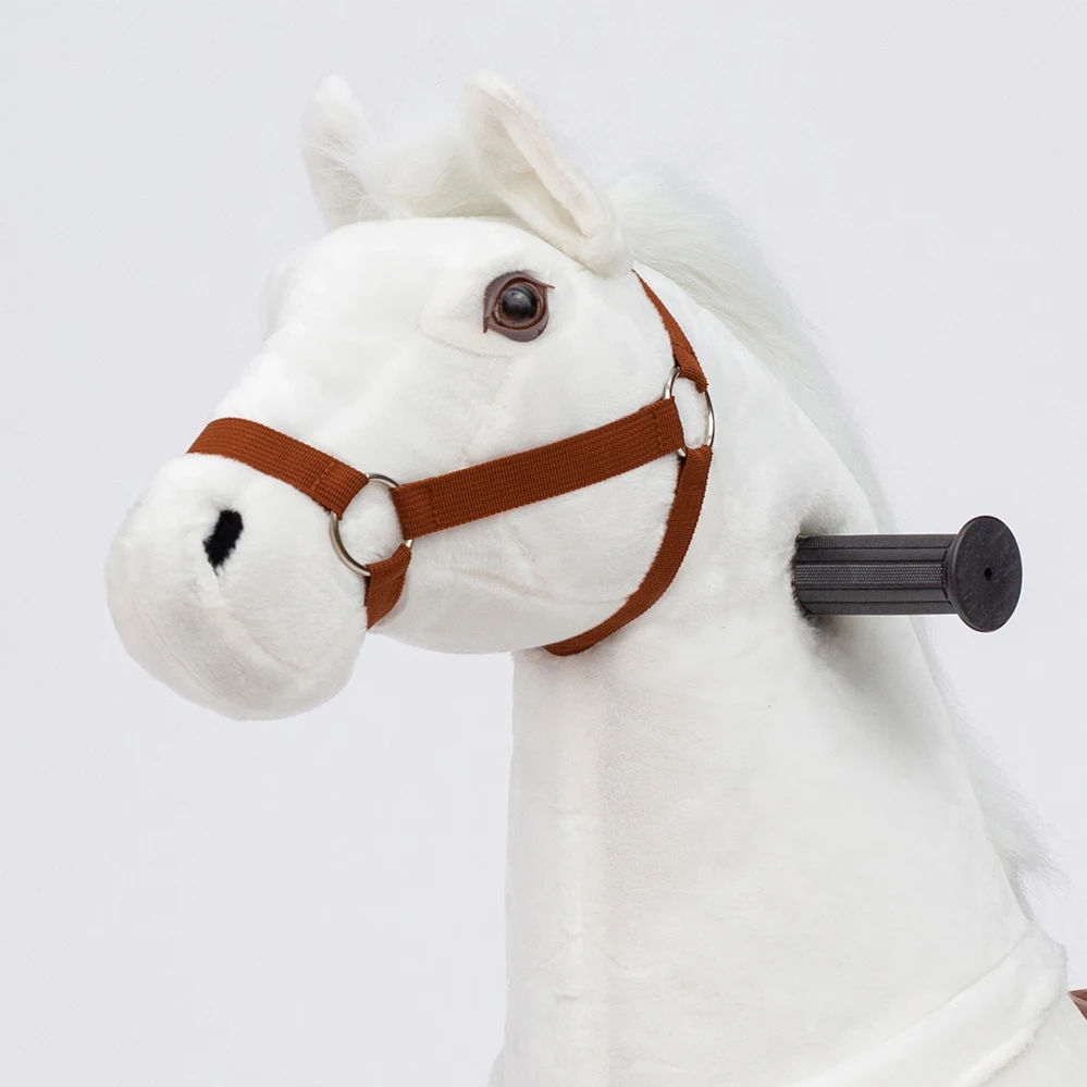 Factory CE & ASTM-F963 Wholesale Unisex Mechanical Horse Toy Plush Ride-on Horse with Wheels 1-Year Warranty