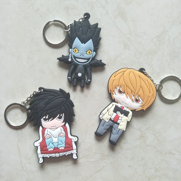 Creative Anime Keychain Tokyo Revengers Haikyuu Bleach Death Note One Piece Demon Slayer DBZ Tokyo Ghoul PVC Rubber Pendant