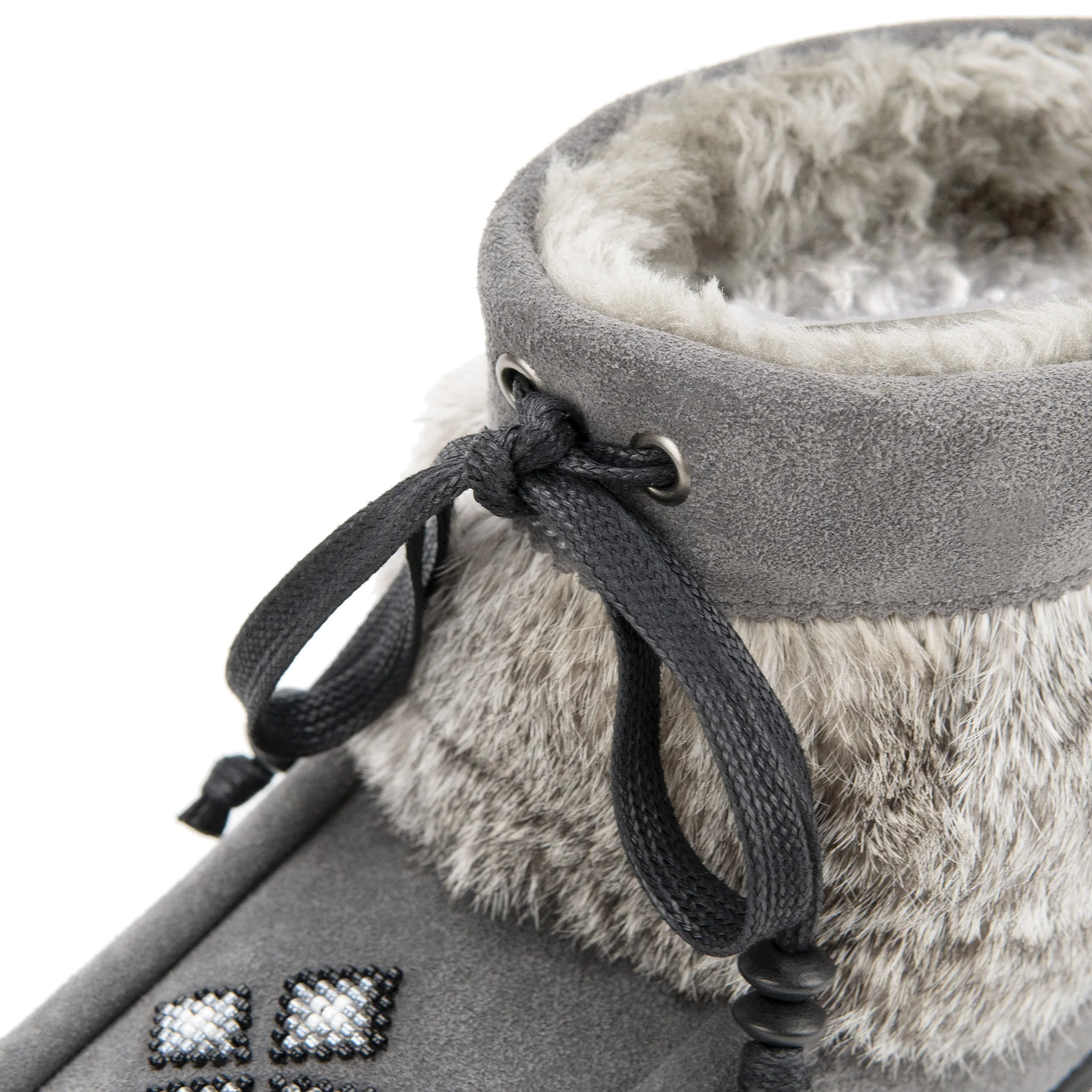 Custom 2022 beading girl cowboy furry fur black snow boots leather winter ankle women boots for ladies