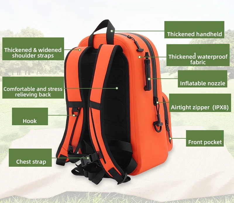 Hot Sale TPU  Waterproof Dry Bag Backpack for Hiking Travel Beach