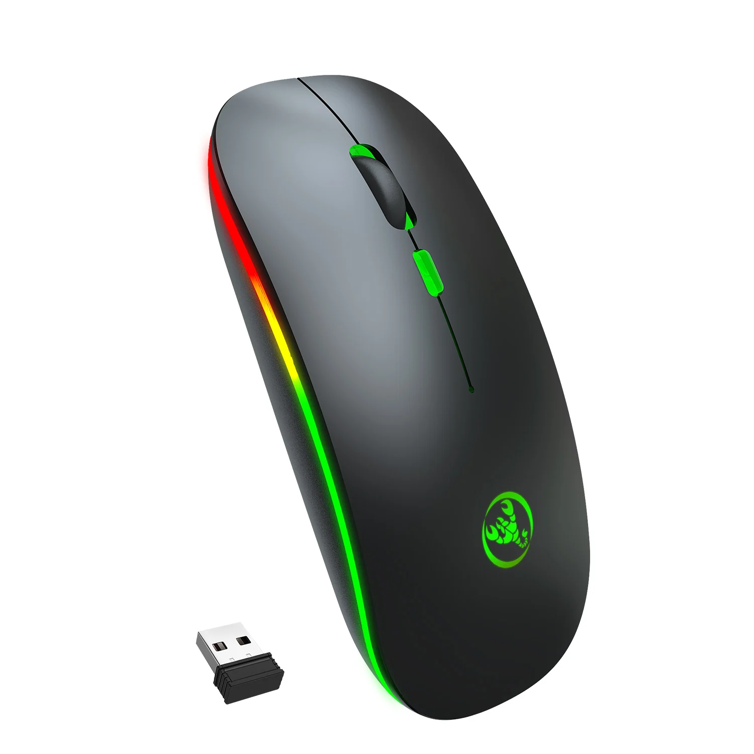 
2021 Newbeats Hot sale Wireless Mouse Silent Mute Rechargeable LED Colorful Lights Computer Mouse 