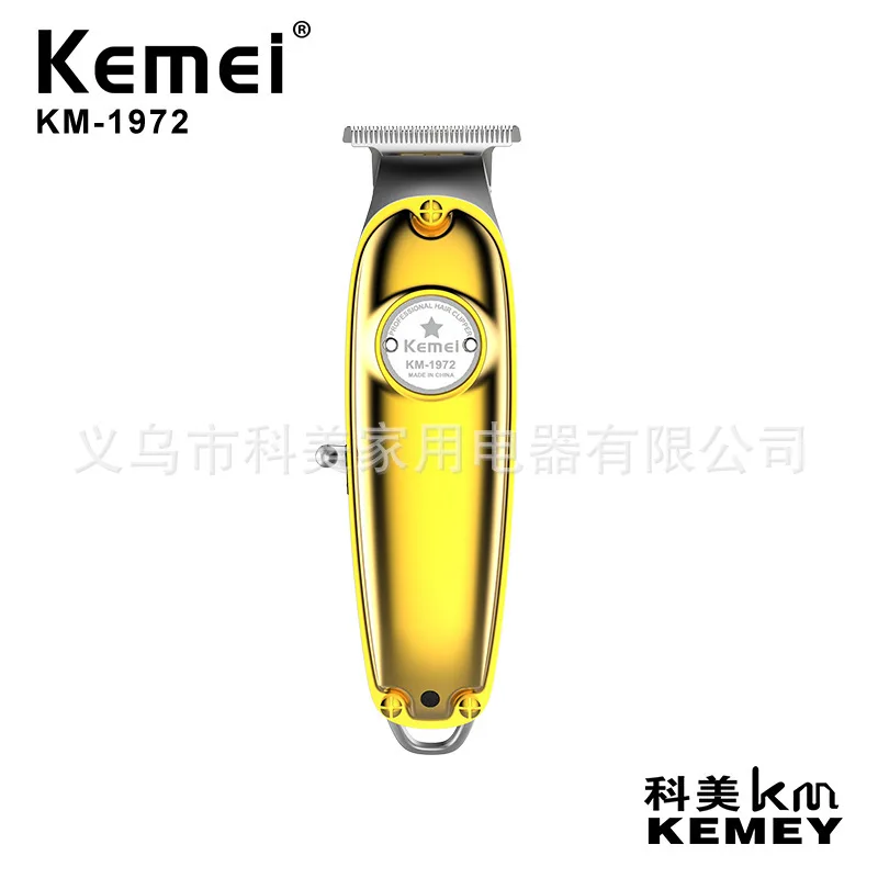 Kemei KM-1972 Metal Body Carbon Steel Blade LED Indicator Rechargeable Electric Clipper