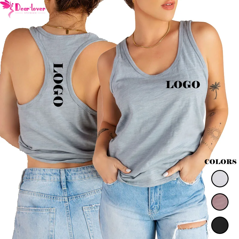 2022 New Wholesale Custom Print Summer Female Blank White Solid Plain Color Basic Tank Top Women