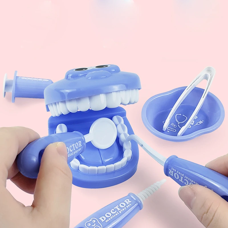 9 Pcs Kids Dentist Pretend Play Toy Doctor Playsets Check Teach Kids Brush Teeth Correctly