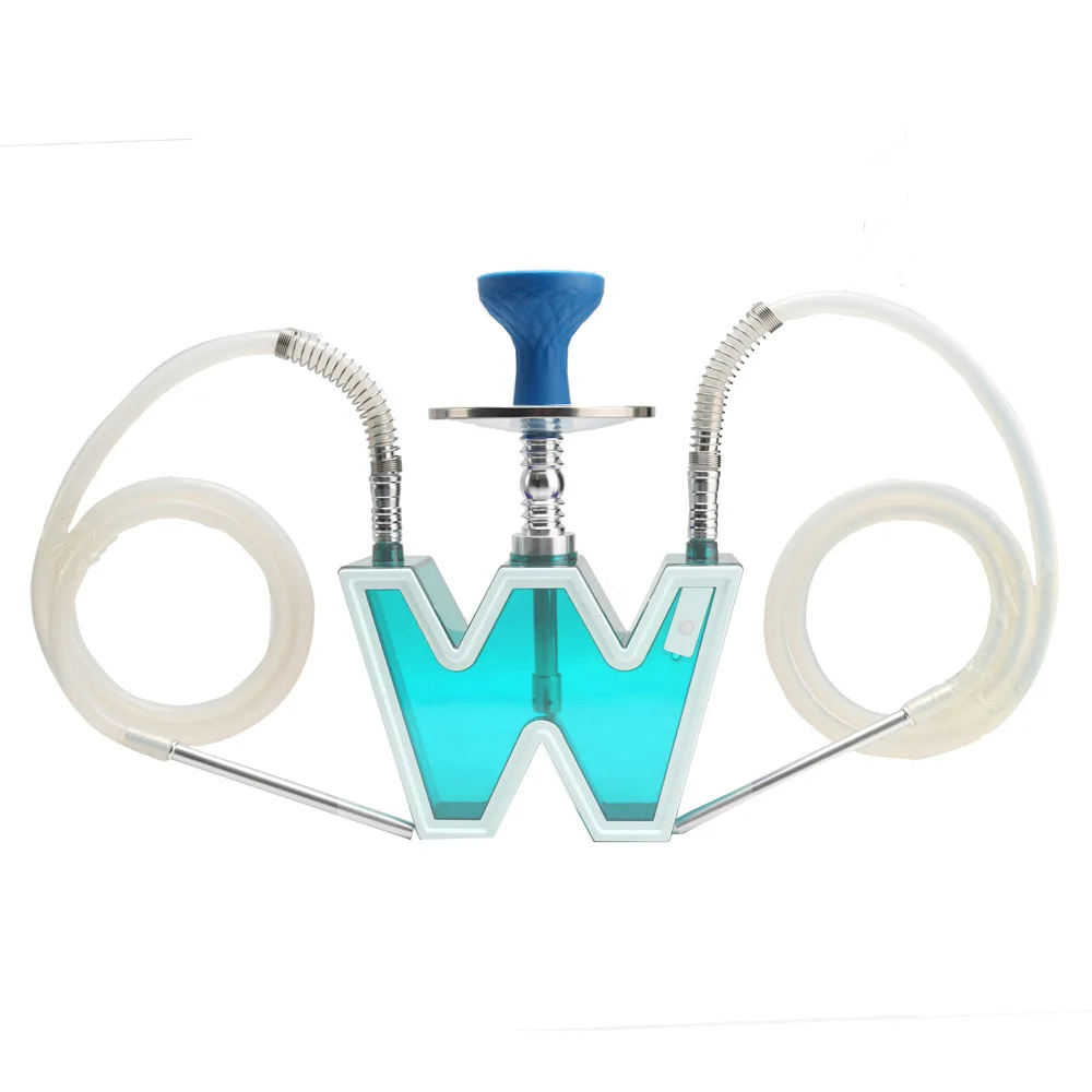New Design Smoking Hookah Nargile Smoking Customized Wholesale Chicha Hukka Portable Flash w Shisha with LED Light