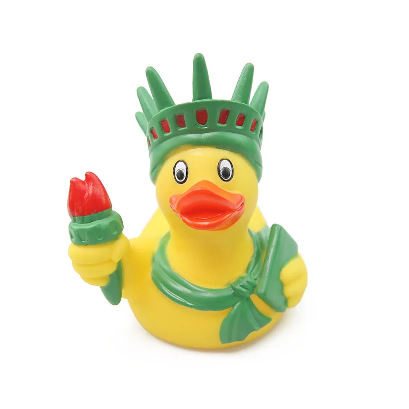 
Wholesale toddler bath toys Statue of Liberty yellow rubber duck customized 