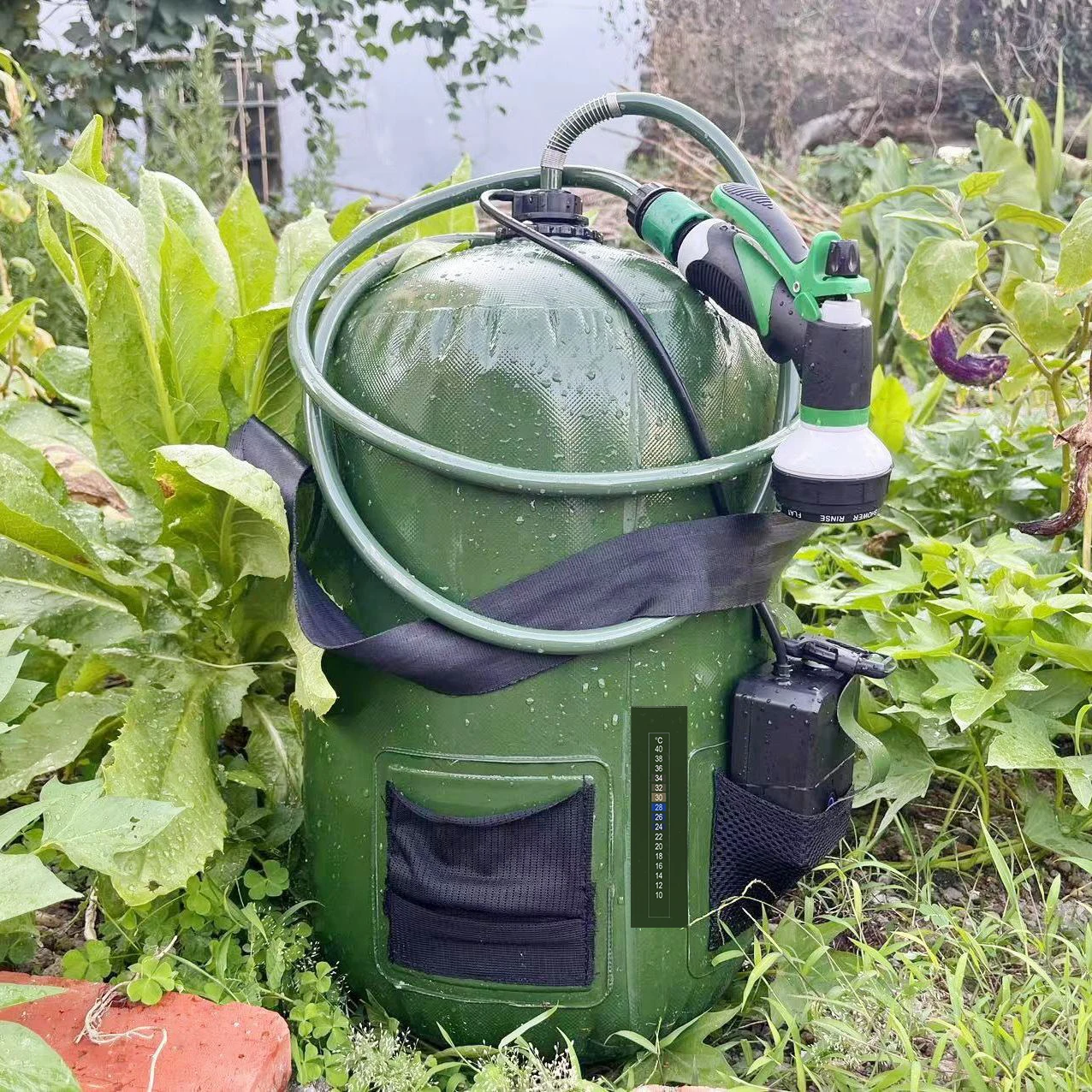 20l Hanging Shower Tote Bag Pvc Portable Outdoor Travel Solar Camping Shower Bag With Removable Hose Switchable Shower Head