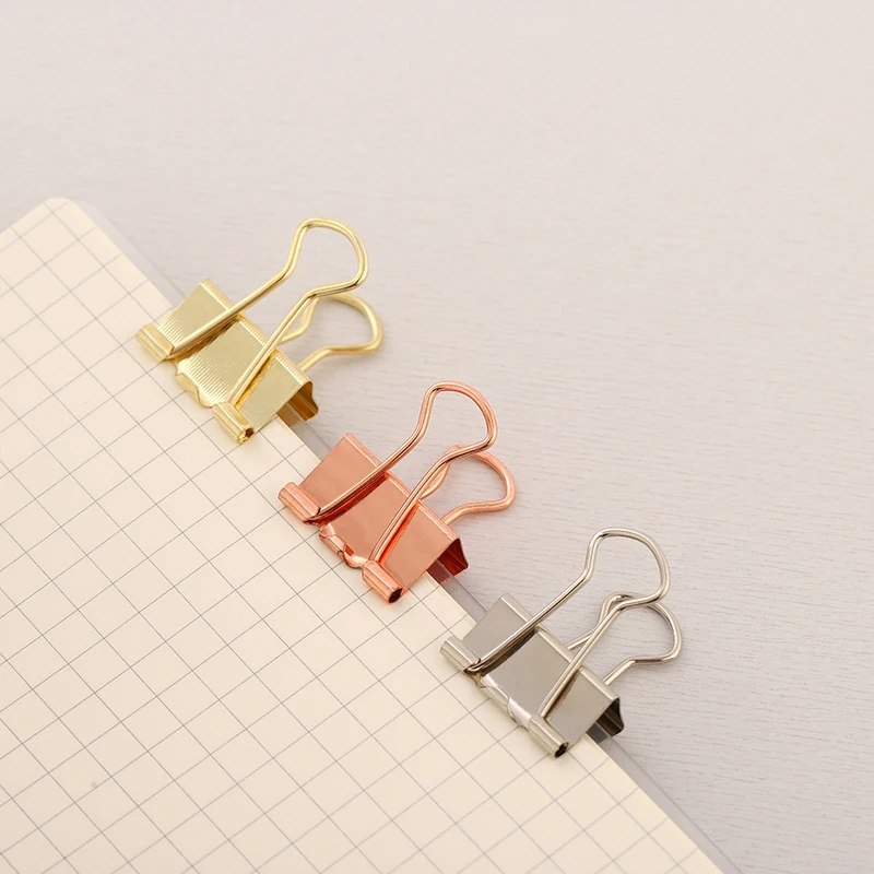 19mm Rose Gold Long Tail Clip Metal Small Hand Account Binding Dovetail Binder Test Paper Clip Ticket Clip For Office