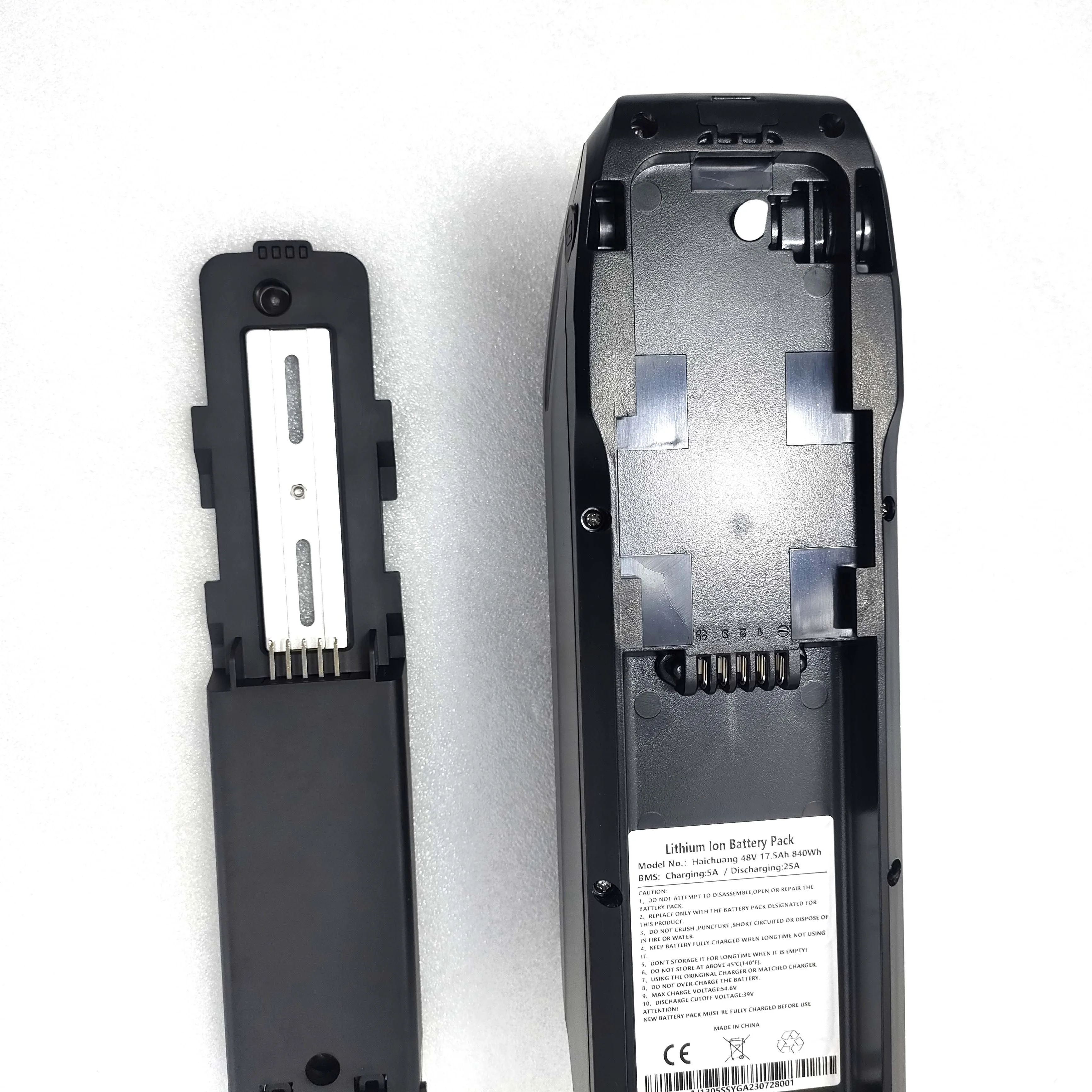 48v 52v 18650 cell downtube ebike lithium battery