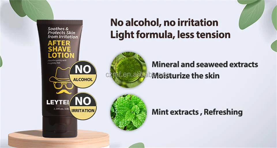 Private label custom 100% organic premium mens aftershave skin care lotion remove acne moisturizing lotion stick