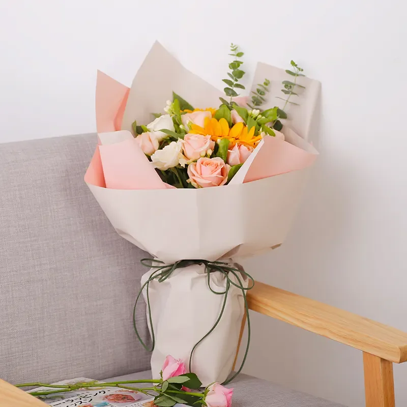 Cheap Price Korean Waterproof Flower Wrapping Paper Double Color Bouquet Wrapping Paper For Flowers Waterproof Packaging Paper