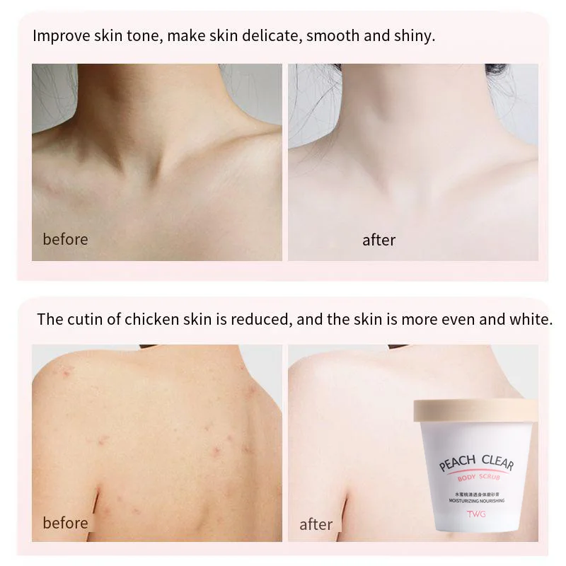TWG RTS Peach Body Scrub Wholesale Peach Fragrance Body Exfoliating  Moisturizing Skin Whitening Body Scrub