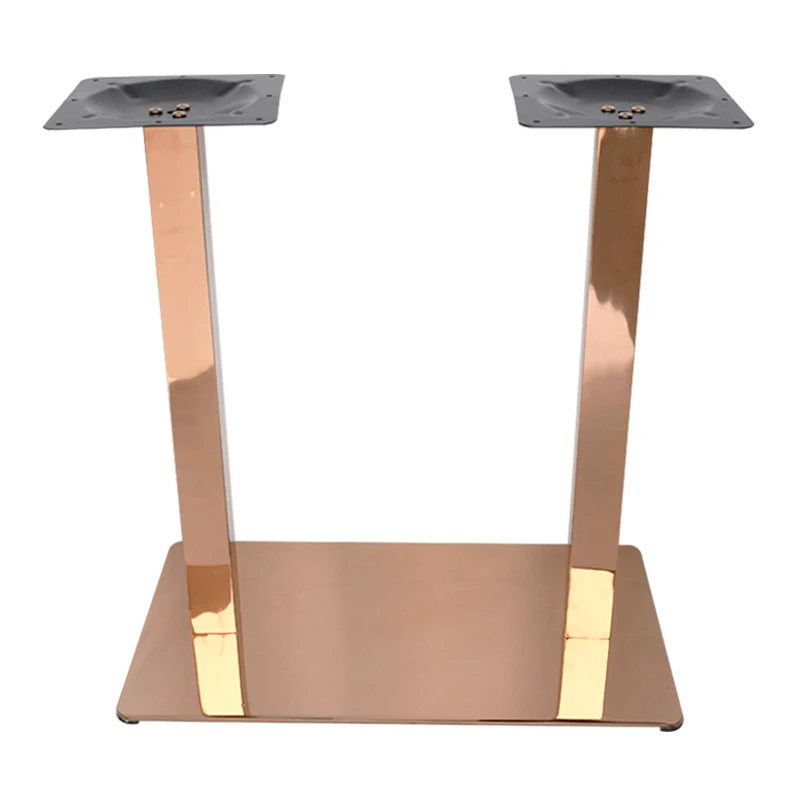 Industrial Square Rectangle Metal Dining Coffee Bar Stainless Steel Table Base Gold Table leg Black Wrought Cast Iron Table Base